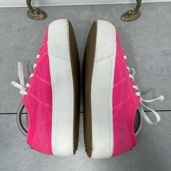 Steve Madden Emmi Canvas Platform Sneakers Shoes Womens Size 10M Bright Pink - Picture 8 of 10